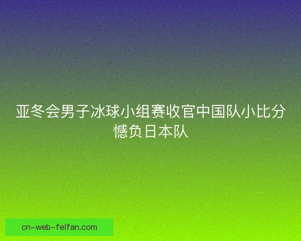 亚冬会男子冰球小组赛收官中国队小比分憾负日本队