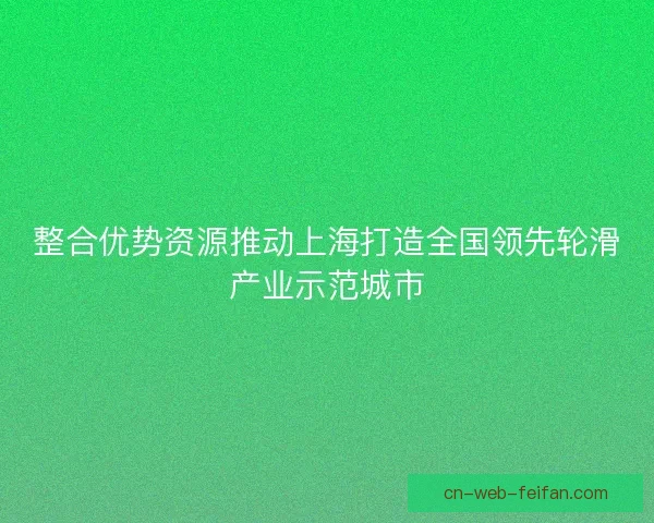 整合优势资源推动上海打造全国领先轮滑产业示范城市